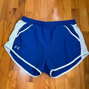 Under Armour Women's Fly By 2.0 Shorts in Blue, Size Medium